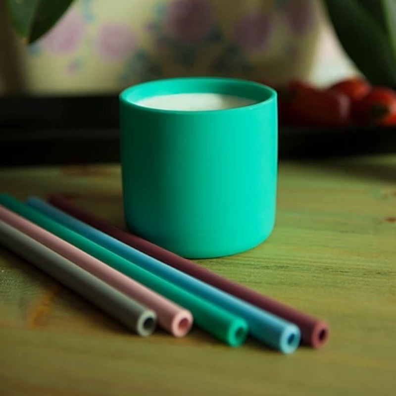 Palhinhas de silicone Straws Aqua Green da Minikoioi3