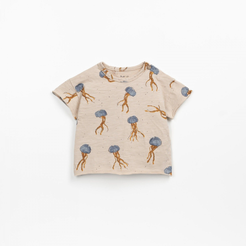 T-shirt Bege com Alforrecas da Play Up