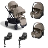 Carrinho Duplo Versiti da Joie Sandstone Pebble 360º pro 2 Twillic Truffle e base Familyfiz 360º 1