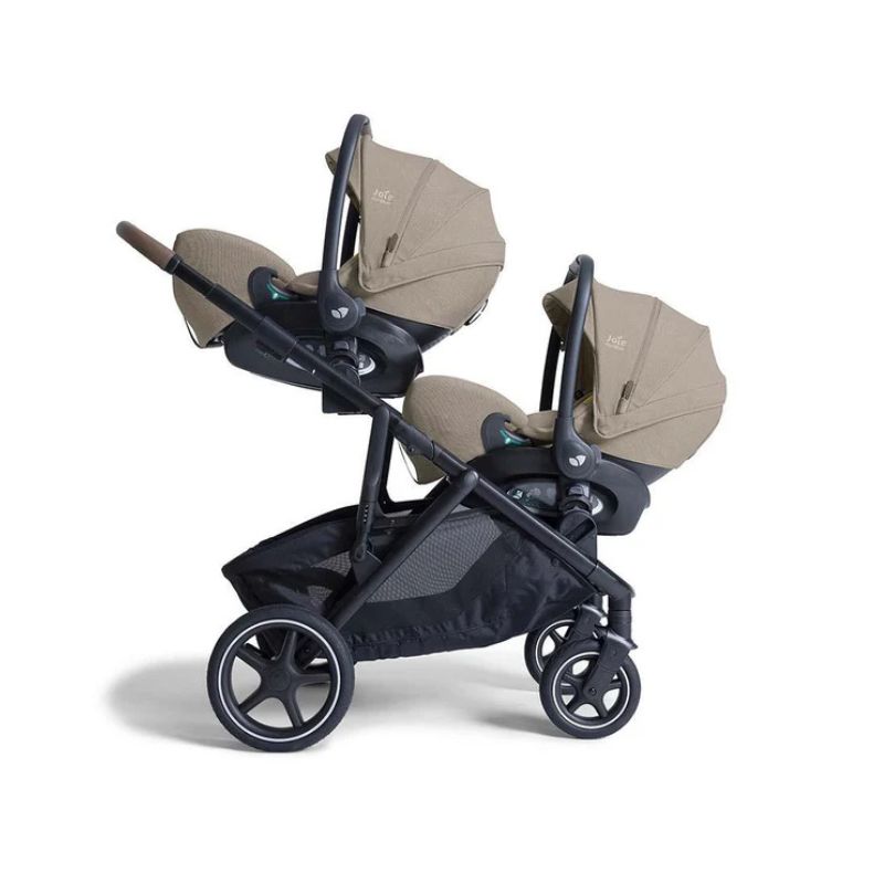 Carrinho Duplo Versiti da Joie Sandstone Pebble 360º pro 2 Twillic Truffle e base Familyfiz 360º 6