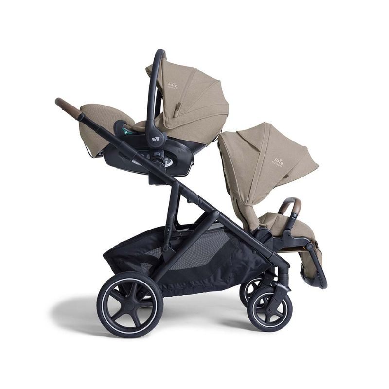 Carrinho Duplo Versiti da Joie Sandstone Pebble 360º pro 2 Twillic Truffle e base Familyfiz 360º 7