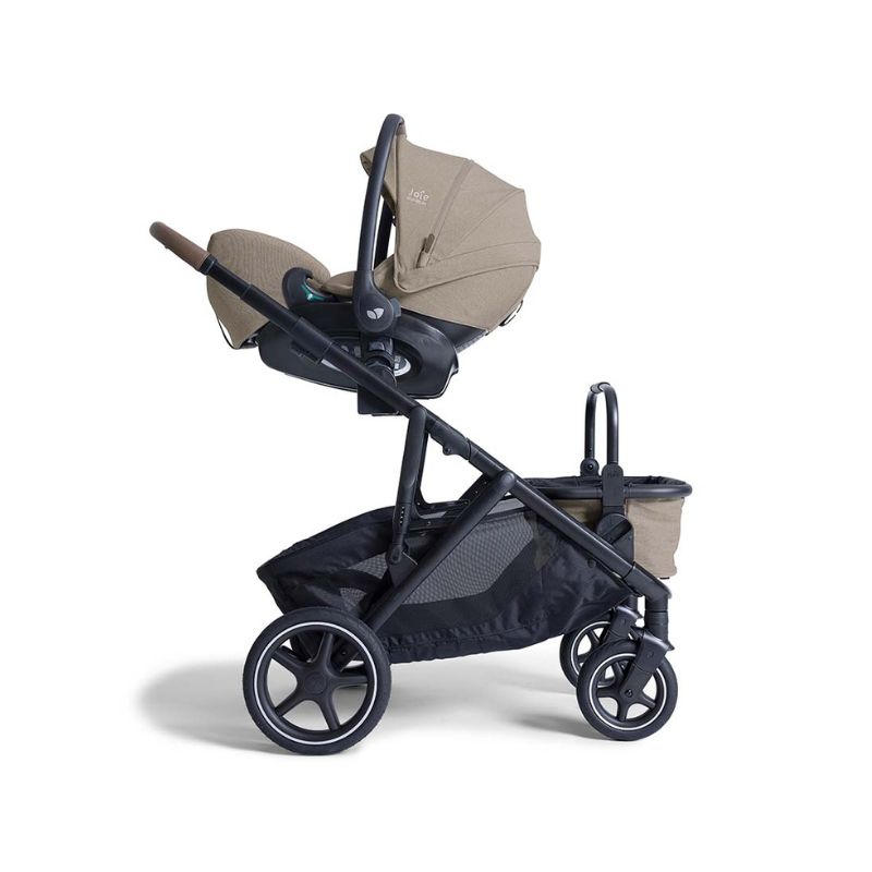 Carrinho Duplo Versiti da Joie Sandstone Pebble 360º pro 2 Twillic Truffle e base Familyfiz 360º 9