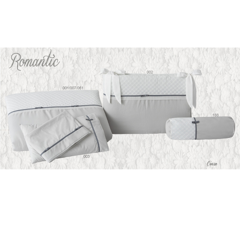 Resguardo para cama de bebé Romantic2 Cinza