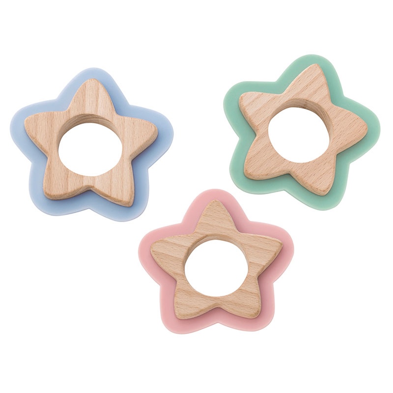 Mordedor de madeira natural star da Saro