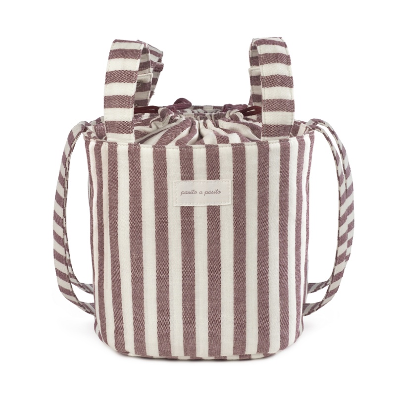 Bolsa Bucket Cherry Riscas Bordeaux da Pasito a Pasito 1