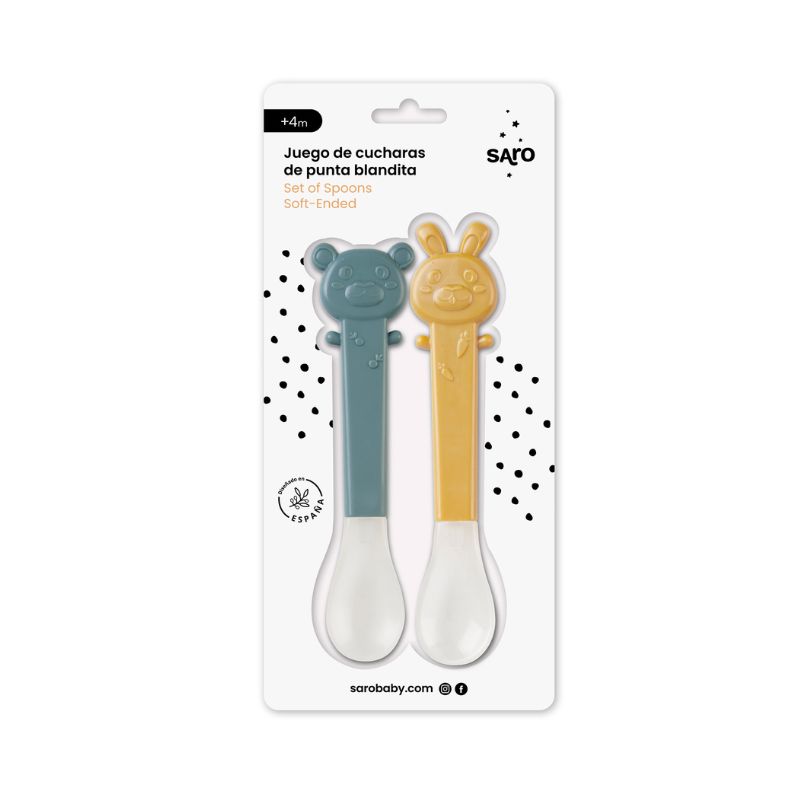 2 colheres de ponta macia Verde amarelo da Saro 2