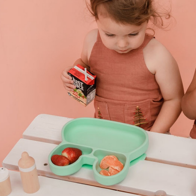 Prato com ventosa coelho verde da We Might Be Tiny 4