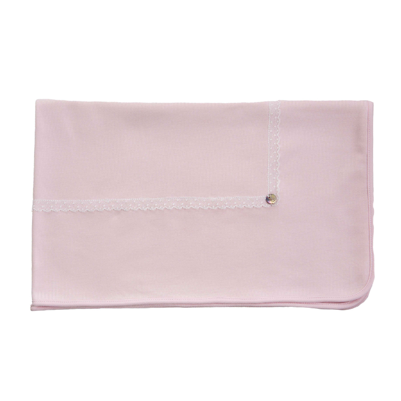 Manta de algodão com renda rosa da Baby Gi 1