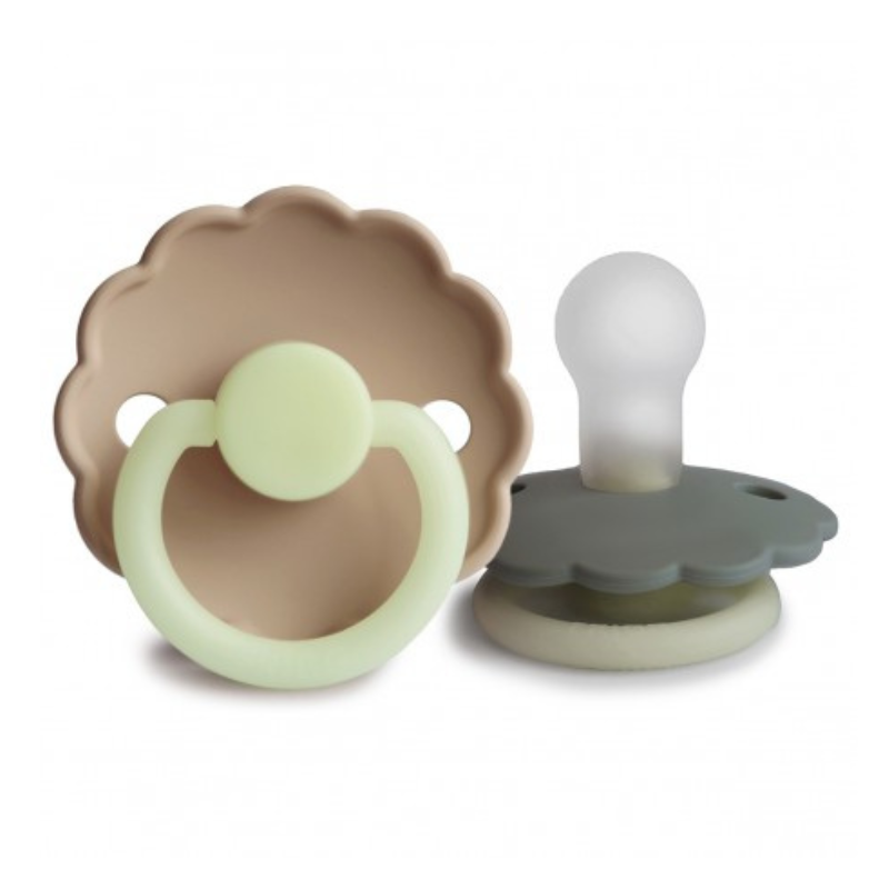 Pack de 2 Chupetas de silicone night daisy Croissant Portobello da Frigg 2